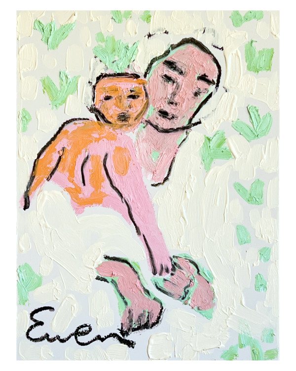 Mother & Child, Pink and Green