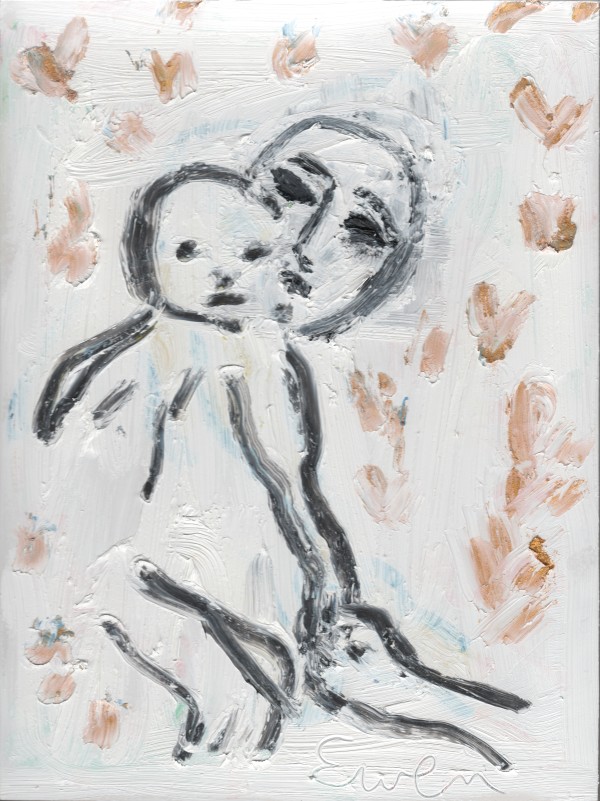 Mother and Child, Black, White & Gold by Anne-Louise Ewen
