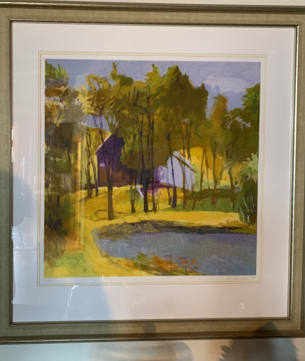 Purple Barn by Pond, Wolf Kahn by Kathleen Hayek