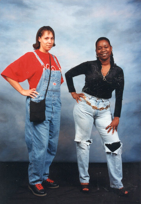 Two women in denim by Unknown