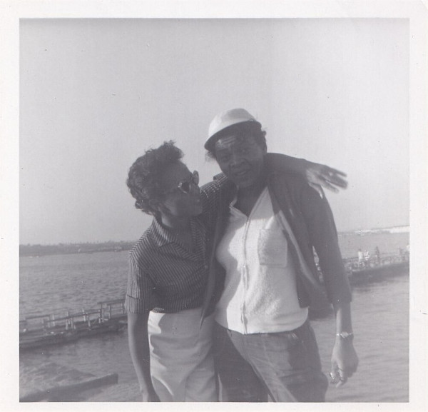 Two women at Cabrillo Beach by Unknown