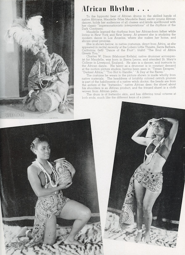 African Rhythm (Maudelle Bass and Charles W. Dixon [Mahomet Kelfala]), Silhouette Pictorial Magazine by Unknown, Edward Grubbs