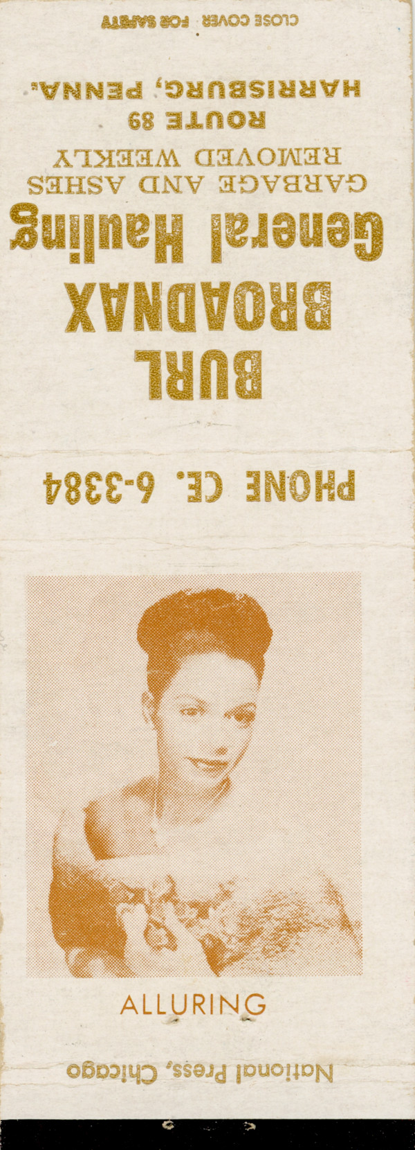 Alluring (matchbook cover pinup) by Unknown