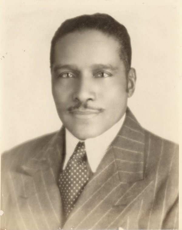 Portrait of a man in pinstriped suit by Unknown