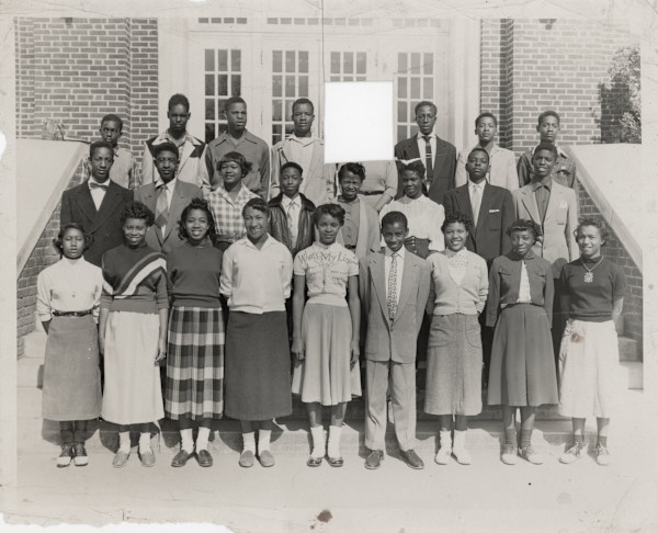 Group photo with cutout by Unknown