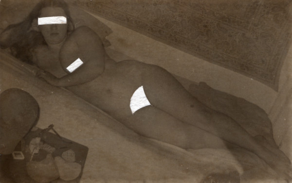 Reclining nude with cut outs by Unknown