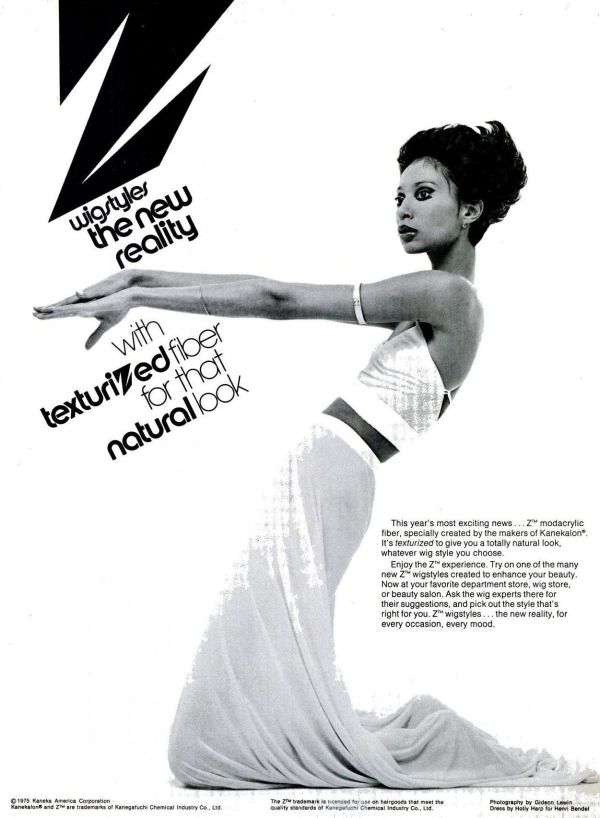 Donyale Luna Kanekelon wig advertisement by Unknown