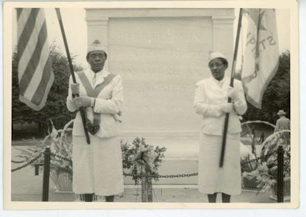 Two flag bearers by Unknown