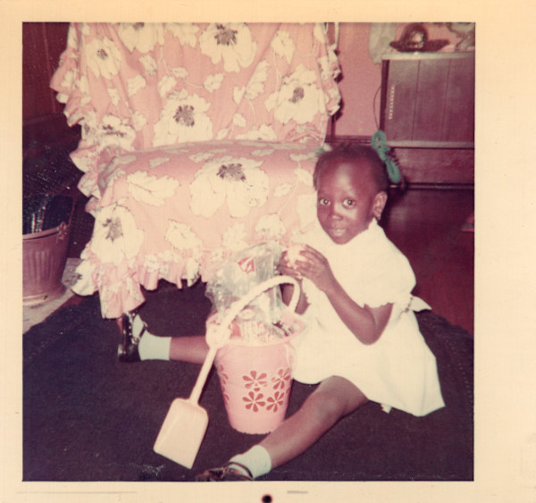 Girl with Easter bucket by Unknown