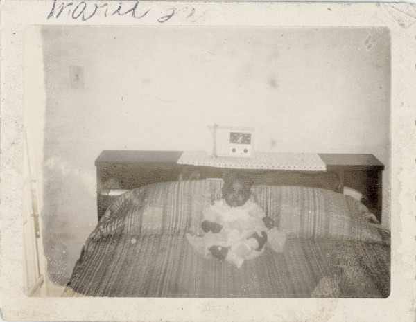 Marie Faye on the bed by Unknown