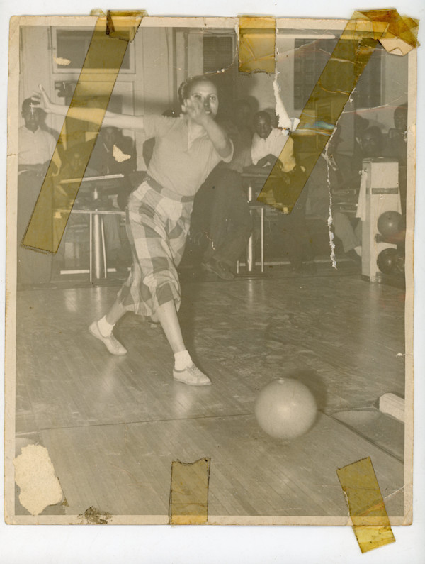 Pepper "Little Pepper” Jackson bowling by Unknown