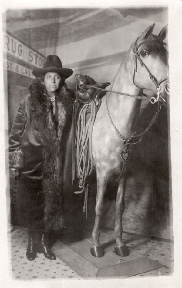 Native woman with prop horse at Wall Drug Store, South Dakota by Unknown