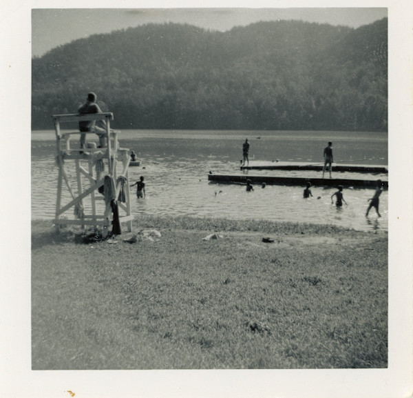Swimmers at the lake by Unknown
