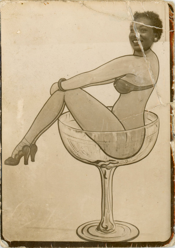 Girl in a champagne glass by Unknown