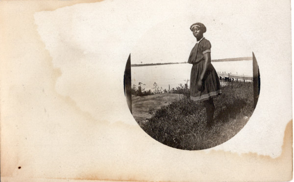 Girl in bathing costume by Unknown