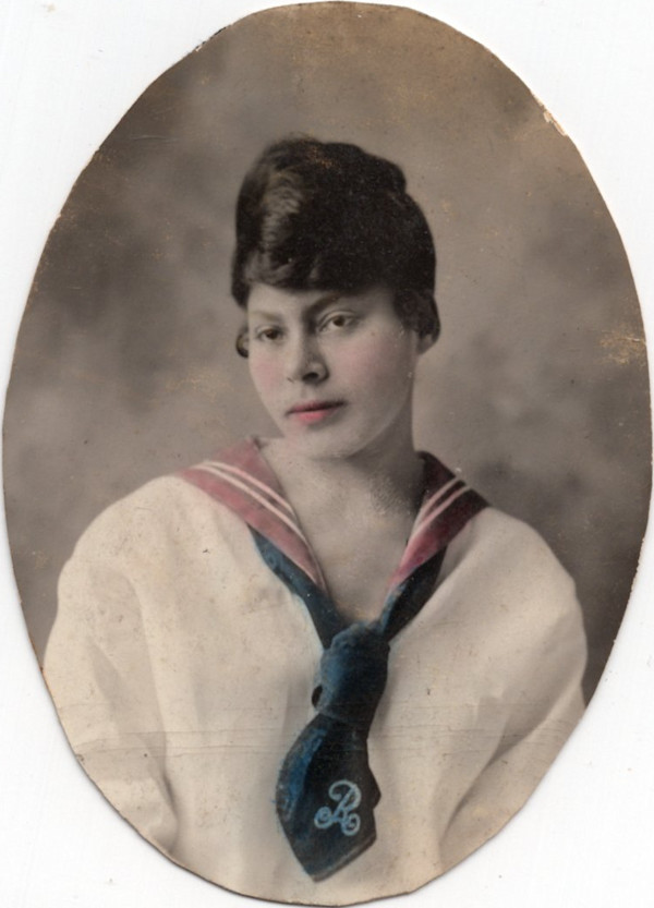 Woman in sailor blouse by Unknown