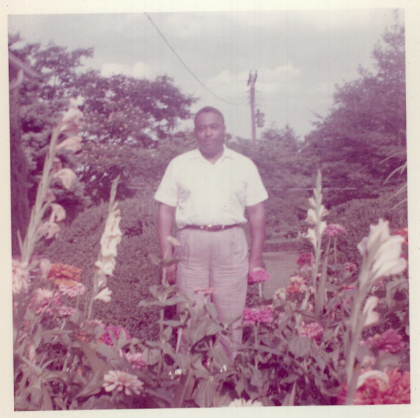 Horace Estes in the flower garden by Unknown