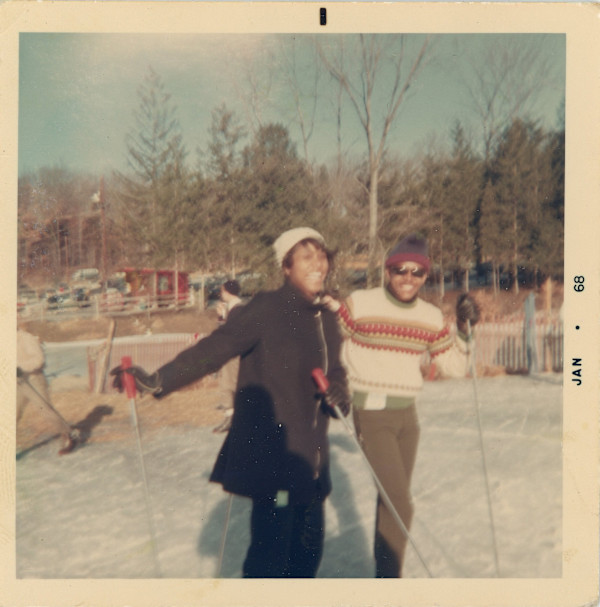 Couple skiing by Unknown