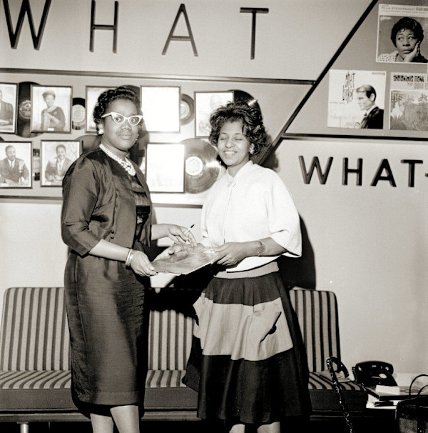Two women at WHAT-AM Soul radio station, Philadelphia by Unknown