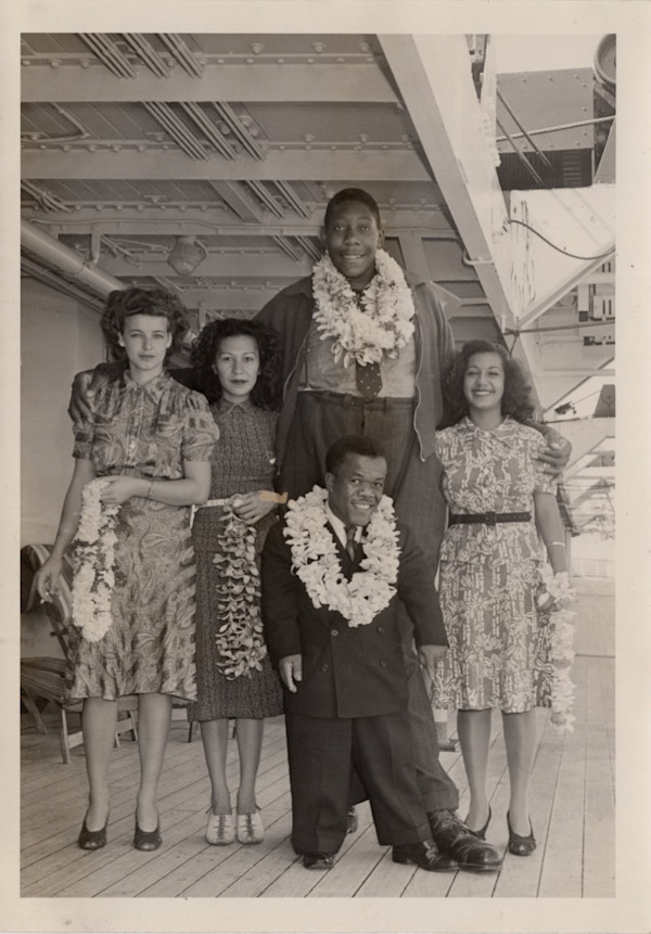 Guicel “Willie” Camper (1924 - 1943) (Willie Boy Giant, Tall Boy Willie) on shipboard by Unknown