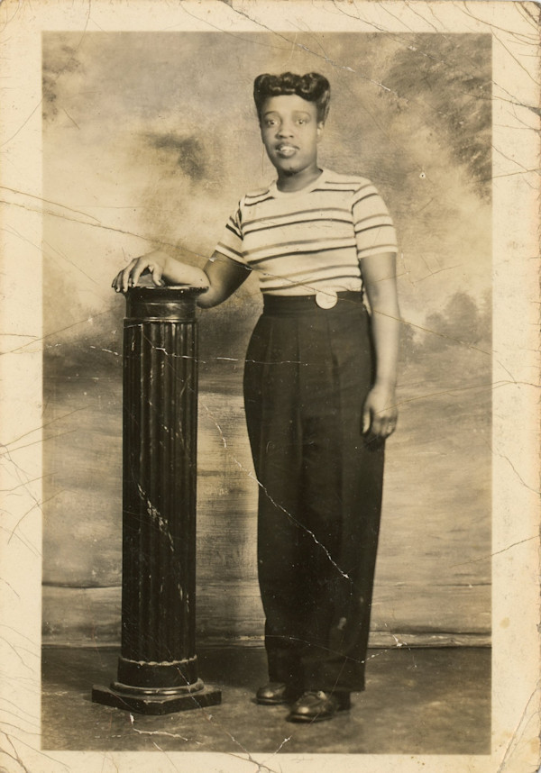 Woman in trousers by Unknown