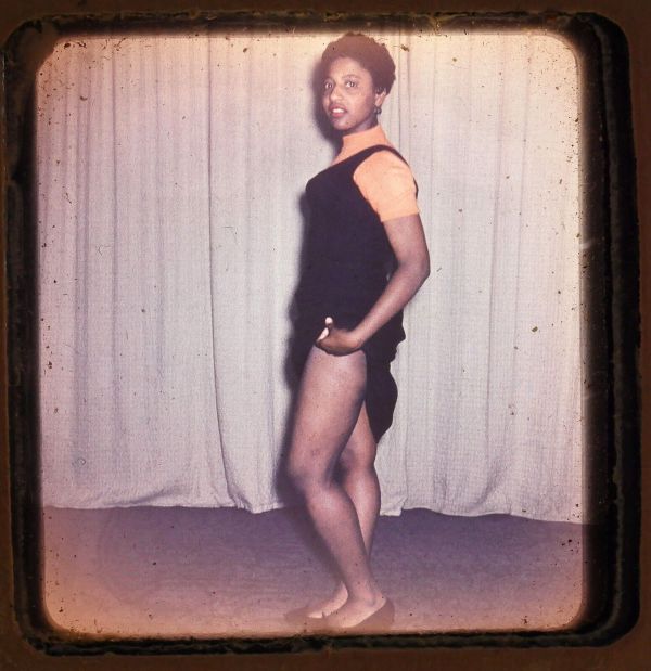 Amateur Pinup #77 in black dress by Unknown