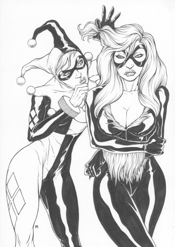 Harley Quinn and Black Cat by Mark Martinez