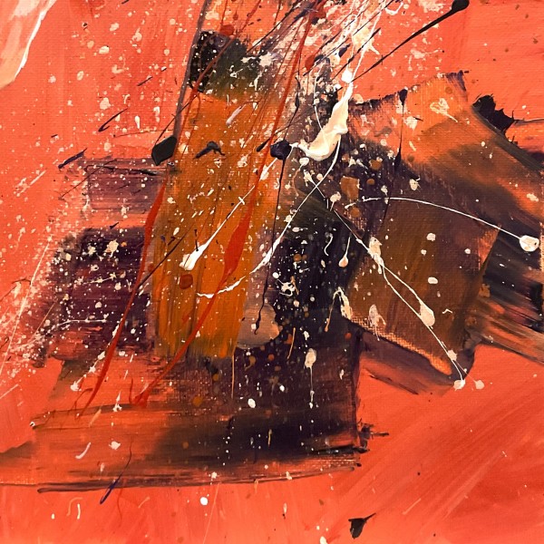 Orange-pink-red, small 2 by Mandy Damirali