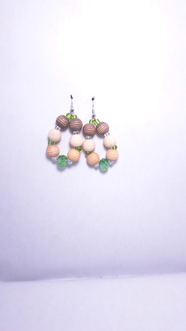 Brown, Cream and Light Green Hoops by Perry Art Productions "Finding The Beauty"              50% off entire site!