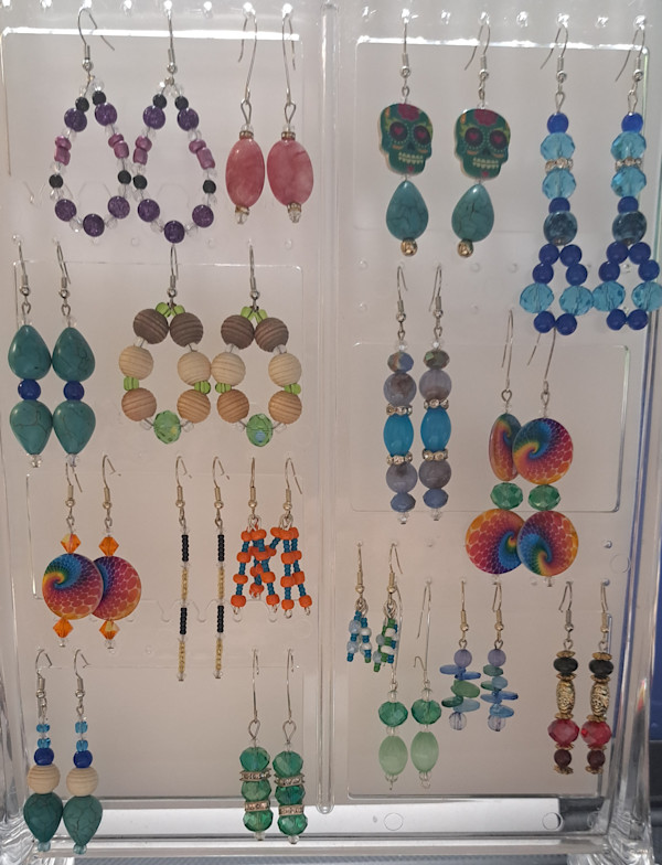 Earrings on a stand Display by Perry Art Productions "Finding The Beauty"              50% off entire site!