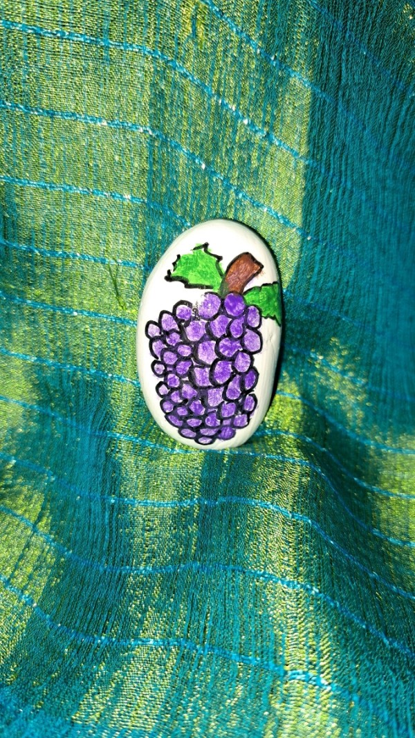 Painted Rock Grapes by Perry Art Productions "Finding The Beauty"