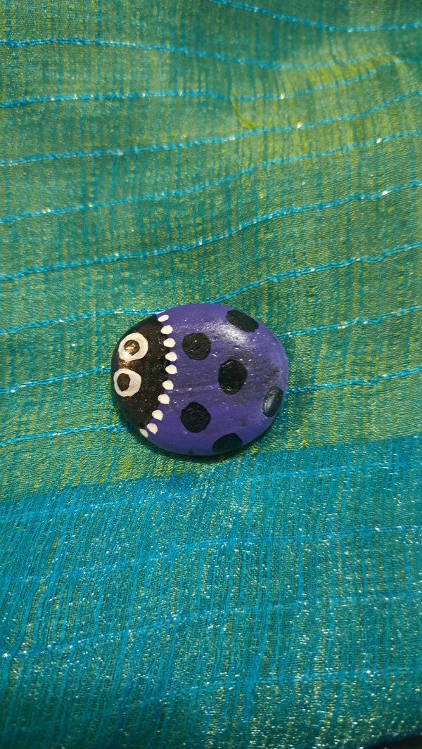 Painted Rock Lady Bug Purple by Perry Art Productions "Finding The Beauty"