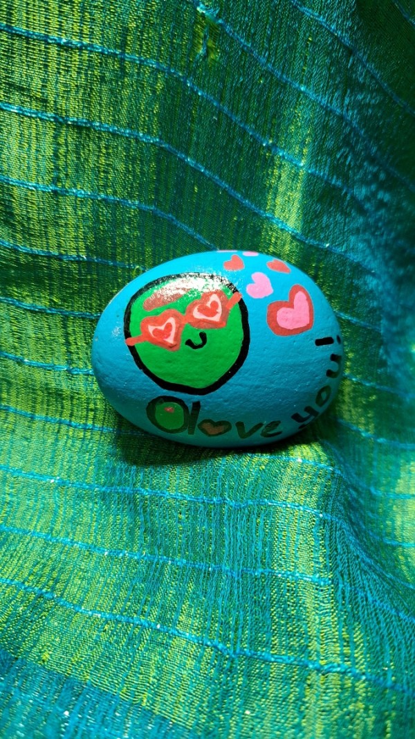 Painted Rock Olove You by Perry Art Productions "Finding The Beauty"