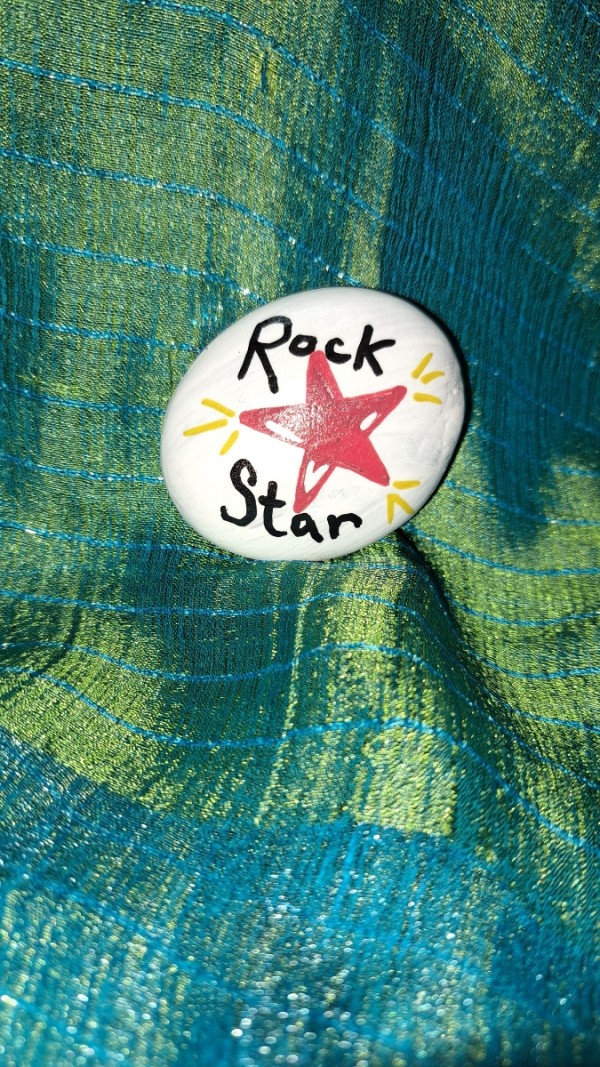Painted Rock Rock Star by Perry Art Productions "Finding The Beauty"
