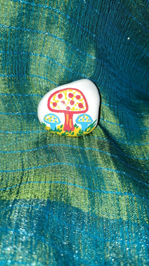 Painted Rock Simply Mushrooms by Perry Art Productions "Finding The Beauty"