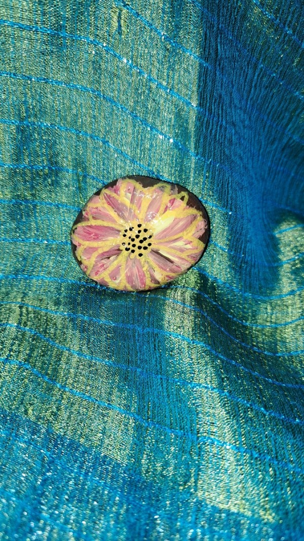 Painted Rock Sunflower by Perry Art Productions "Finding The Beauty"