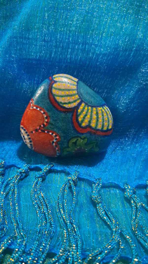Painted Rock Flowers On A Rock by Perry Art Productions "Finding The Beauty"