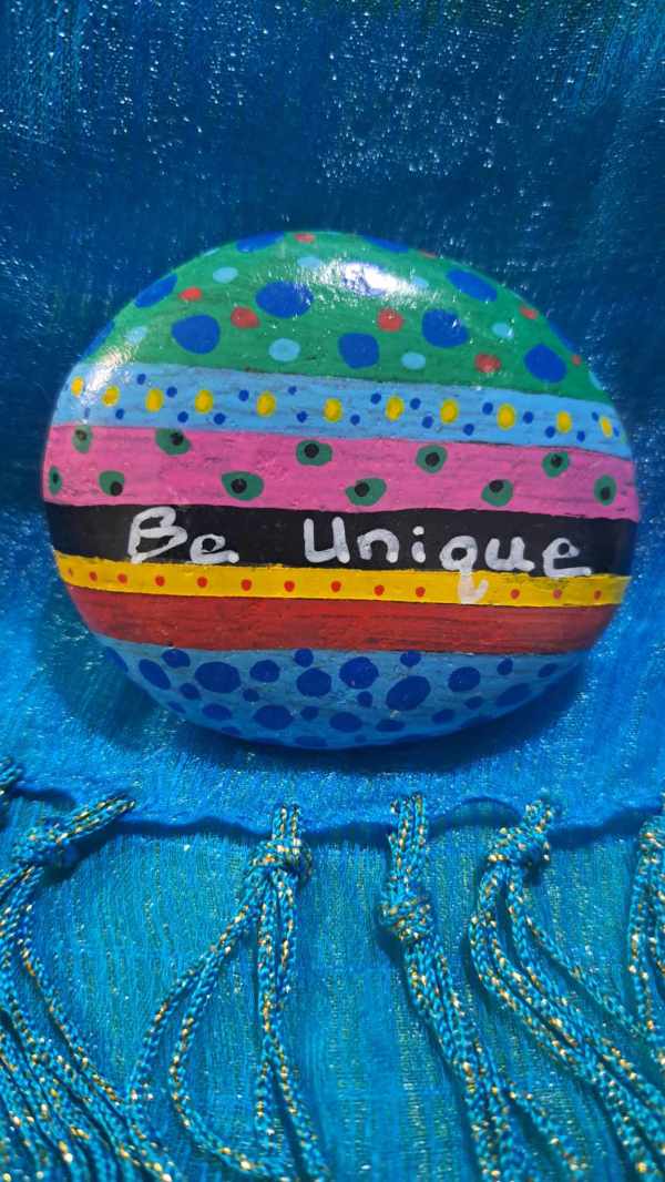 Painted Rock Be Unique by Perry Art Productions "Finding The Beauty"