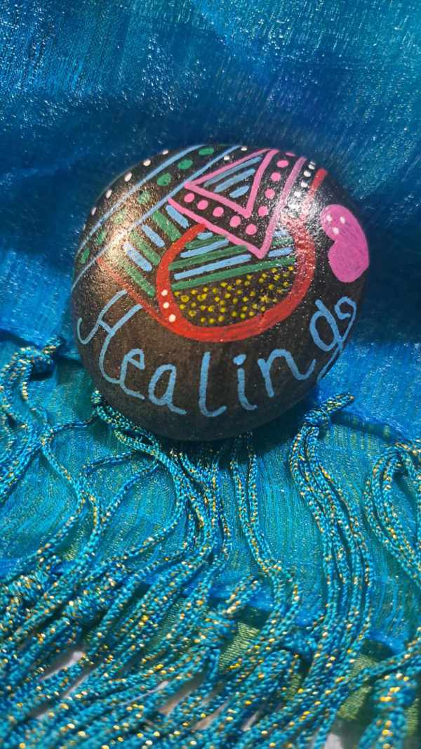 Painted Rock Healing by Perry Art Productions "Finding The Beauty"
