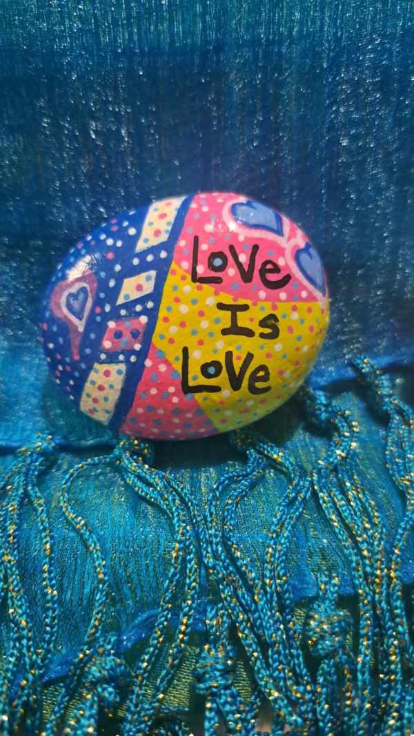Painted Rock Love Is Love by Perry Art Productions "Finding The Beauty"