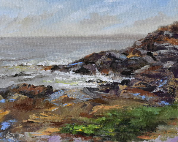 Windy Day at Lobster Cove by Aida Garrity