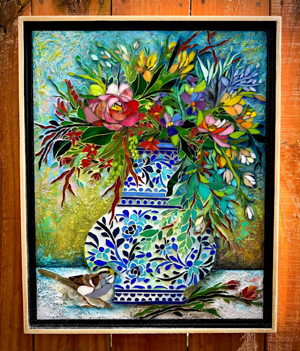 Sparrow & Vase by Laura McKellar