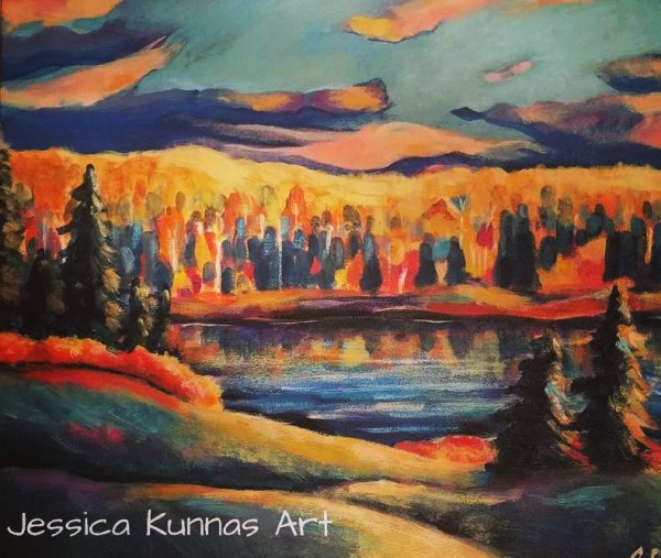 Fall Comes On (Athabasca River) by Jessica Kunnas