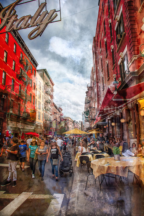 LITTLE ITALY IN RED by Glicee' Print on Aluminum, Image 1.