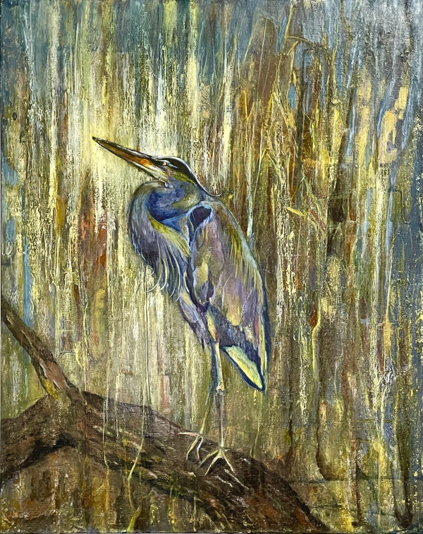 HERON IN THE REEDS by Susan Tousley