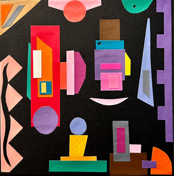 "Stained Glass" Collage No. 22 - "The Harbor" by Mariana D Kramer