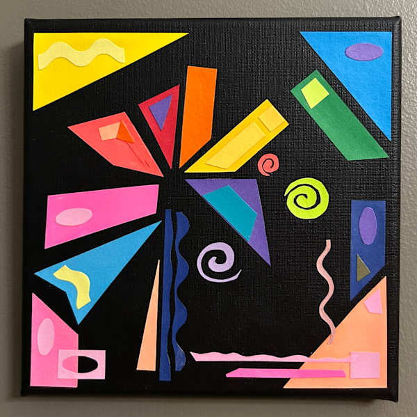 "Stained Glass" Collage No. 27 - "The Windmill" by Mariana D Kramer