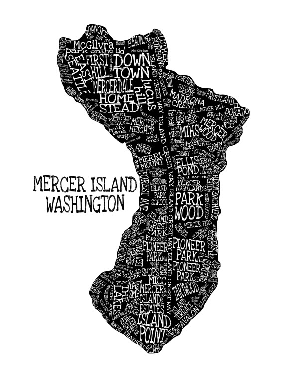 Mercer Island Map by lisa nordale