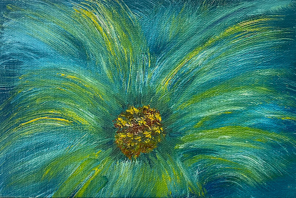 Blue Green Flower by Mary O'Malley-Joyce, Image 1.