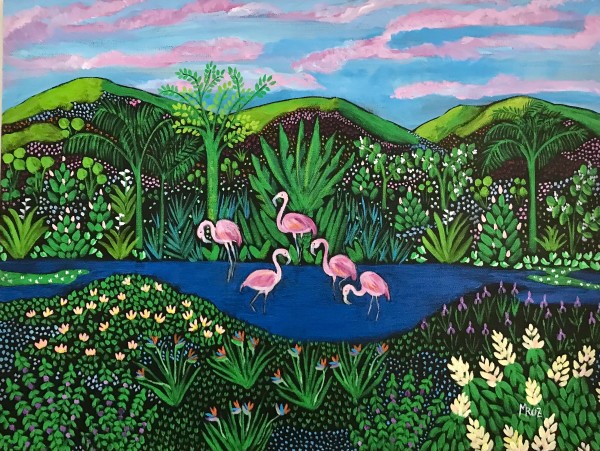 Flamingo Sky by Sharon Mroz